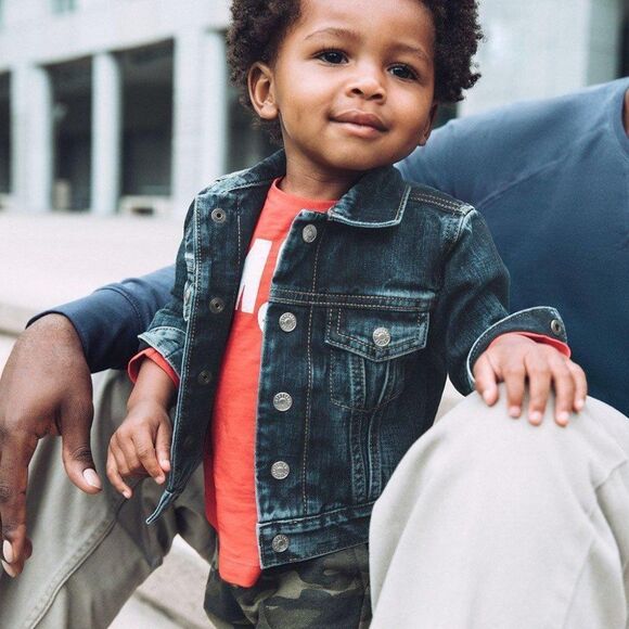 Gymboree Dark Bleach Wash Jean Jacket - Picture 2 of 6